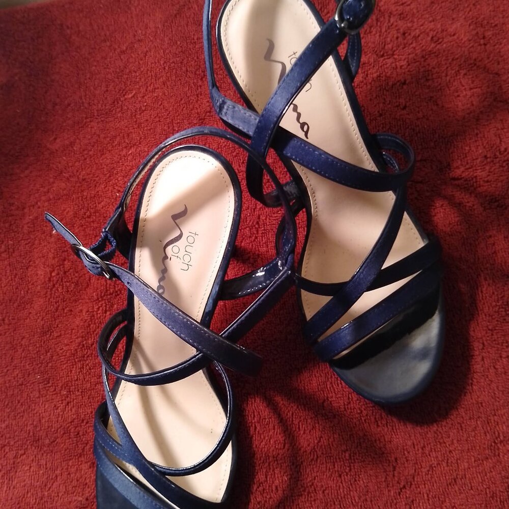 Touch of Nina Patent Leather & Satin Dress Sandal- 9m
